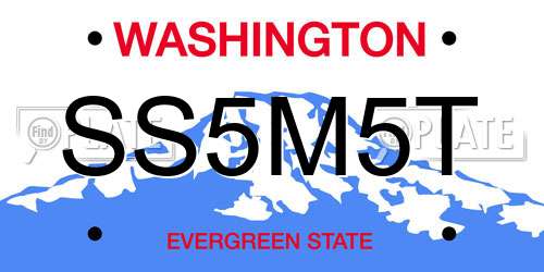 SS5M5T Washington License Plate