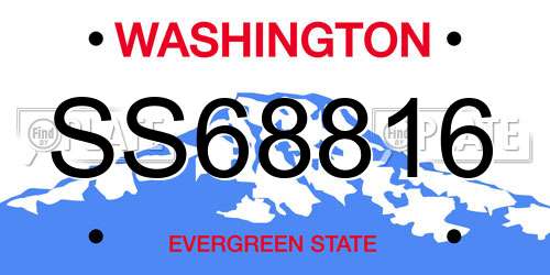 SS68816 Washington License Plate