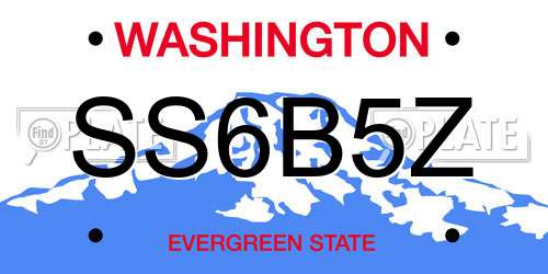 SS6B5Z Washington License Plate