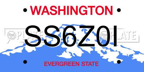 SS6Z0I Washington License Plate