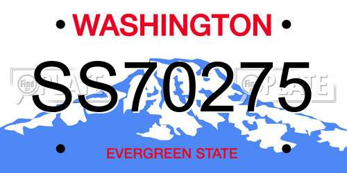 SS70275 Washington License Plate
