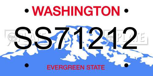 SS71212 Washington License Plate