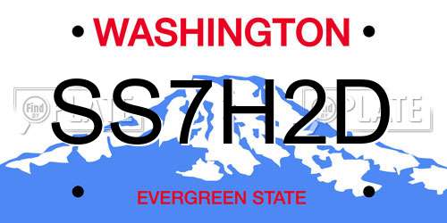 SS7H2D Washington License Plate