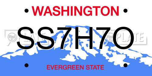 SS7H7O Washington License Plate