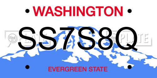 SS7S8Q Washington License Plate