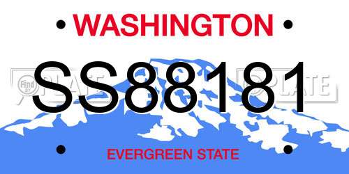SS88181 Washington License Plate