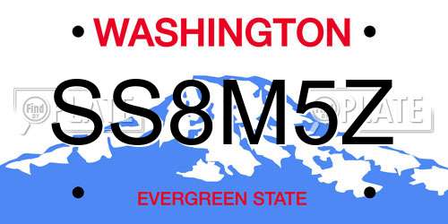 SS8M5Z Washington License Plate