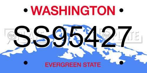 SS95427 Washington License Plate