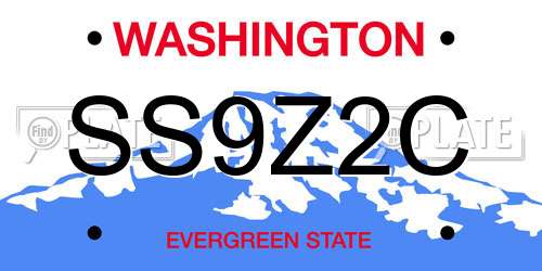 SS9Z2C Washington License Plate