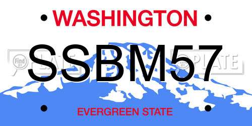 SSBM57 Washington License Plate