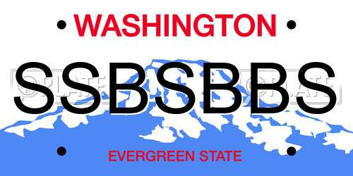SSBSBBS Washington License Plate