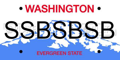 SSBSBSB Washington License Plate