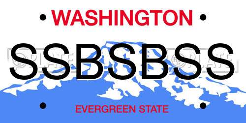 SSBSBSS Washington License Plate