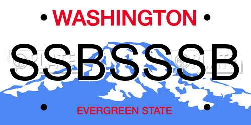 SSBSSSB Washington License Plate