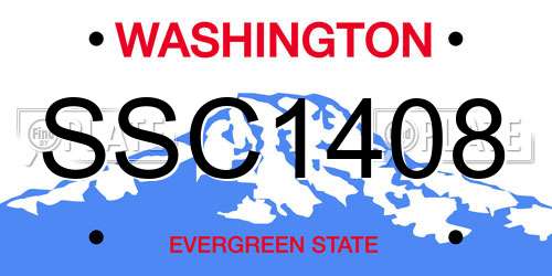 SSC1408 Washington License Plate