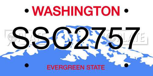 SSC2757 Washington License Plate