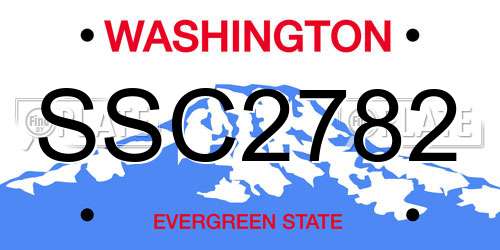 SSC2782 Washington License Plate