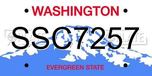 SSC7257 Washington License Plate