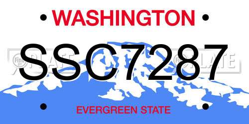SSC7287 Washington License Plate