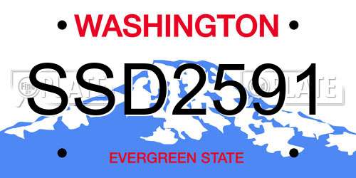 SSD2591 Washington License Plate