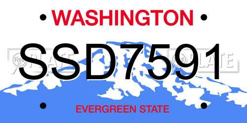 SSD7591 Washington License Plate