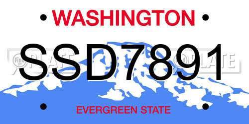 SSD7891 Washington License Plate