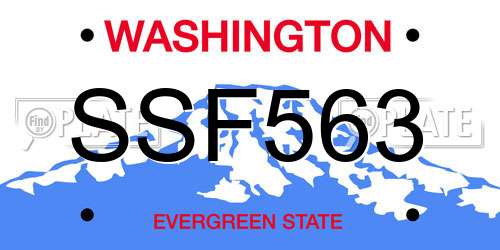 SSF563 Washington License Plate