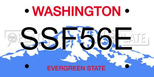 SSF56E Washington License Plate