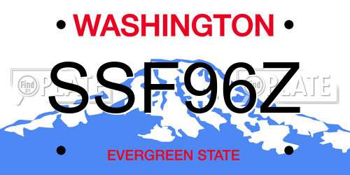 SSF96Z Washington License Plate