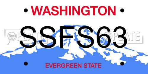 SSFS63 Washington License Plate