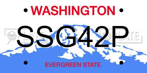SSG42P Washington License Plate
