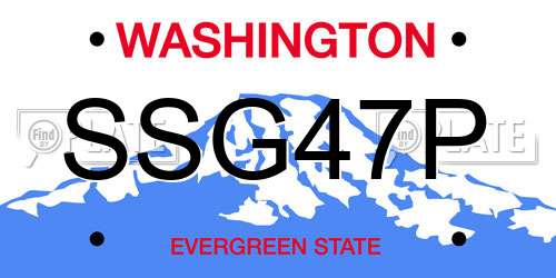 SSG47P Washington License Plate