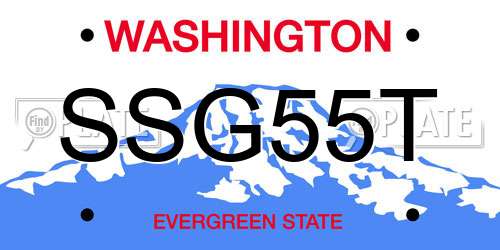 SSG55T Washington License Plate