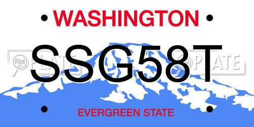 SSG58T Washington License Plate
