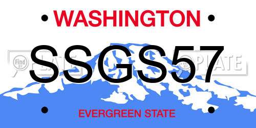 SSGS57 Washington License Plate