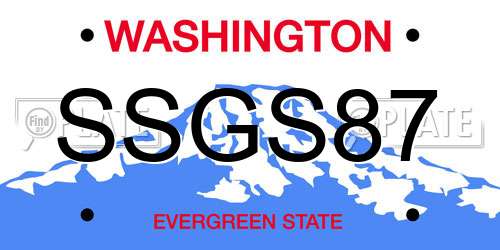 SSGS87 Washington License Plate