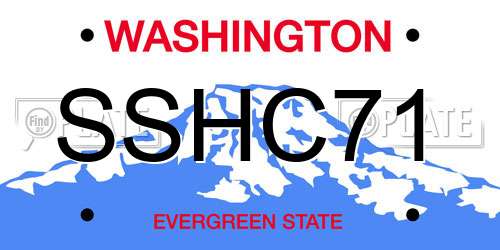 SSHC71 Washington License Plate