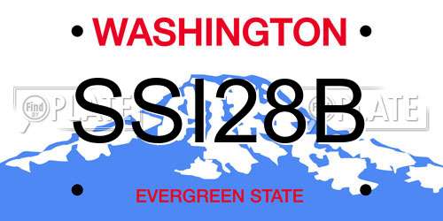 SSI28B Washington License Plate