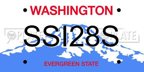SSI28S Washington License Plate