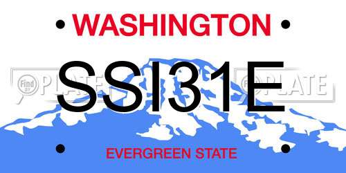 SSI31E Washington License Plate