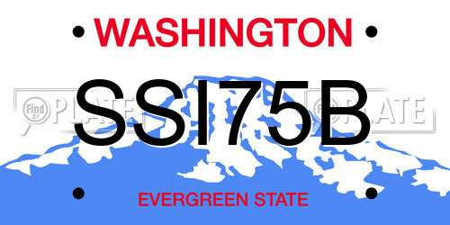 SSI75B Washington License Plate