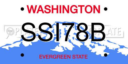 SSI78B Washington License Plate
