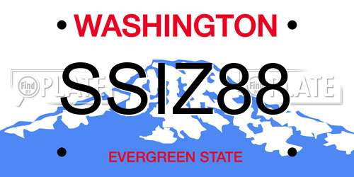 SSIZ88 Washington License Plate