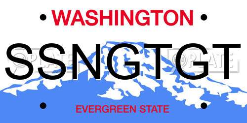 SSNGTGT Washington License Plate