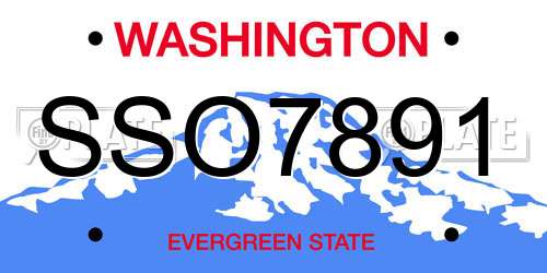 SSO7891 Washington License Plate