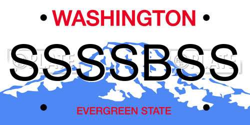 SSSSBSS Washington License Plate