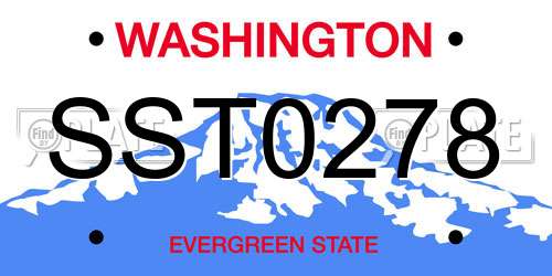 SST0278 Washington License Plate