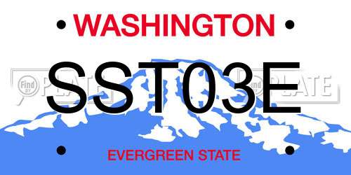 SST03E Washington License Plate