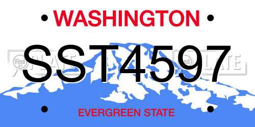 SST4597 Washington License Plate