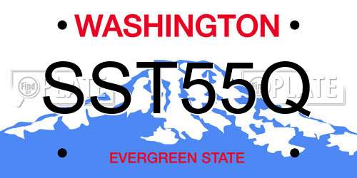 SST55Q Washington License Plate